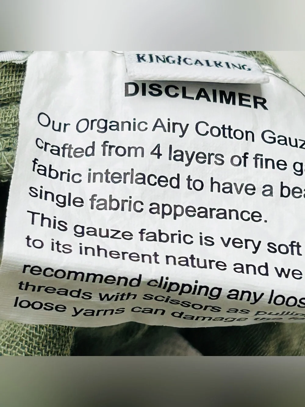 QUINCE Organic Airy Gauze Duvet Cover Set King/Cal King Olive 9046